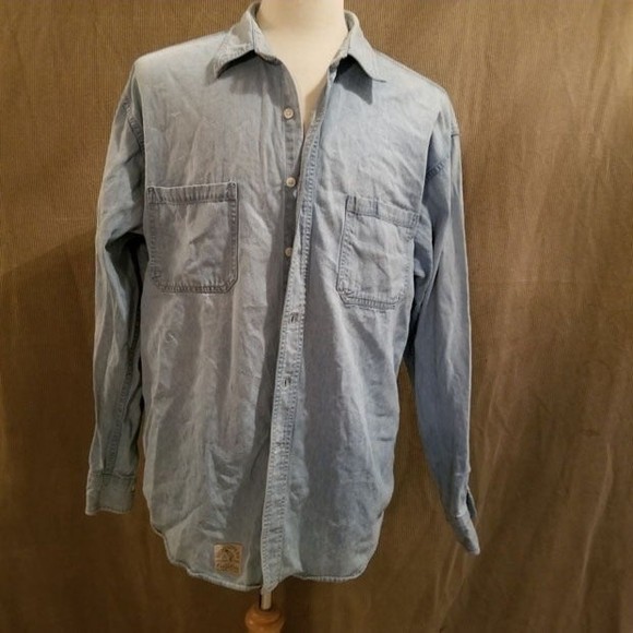 Hemisphere Indigo Denim full fit Shirt LG - Picture 2 of 7